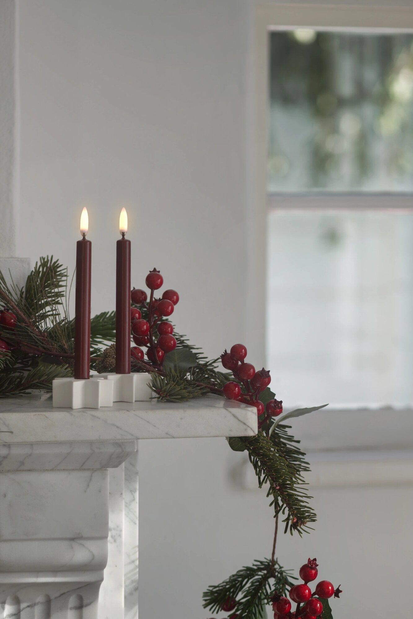 Stjerne lysestage, mini - Nordic White
